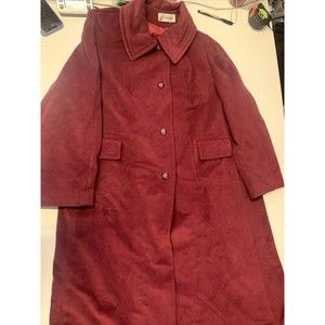 Vintage Bromleigh Womens Raspberry Long Coat Wool